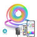 TUYA Neon LED Strip Lights 12-24V 84LEDs/M Silicone Neon Rope Light with Music Sync RGBIC Dreamcolor Chasing Strip Tape for Room. 