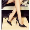 Wedding Dress Photo Studio Photography Pointed High Heels Stiletto Heel Low-Cut Rhinestone Pumps Wedding Shoes Bridal Women's Shoes Super. 