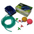 Dual Nozel Aquarium Oxygen Air Pump Set - Dual Nozel Air Pump With Air Stone and Air Line Pipe.