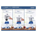 Orpat Kitchen Platinum 1200 Watts Mixer Grinder and Blender with Stainless Steel Blending & Liquidizer Jar. 