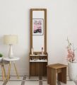 illfordd Engineered Wood Dressing Table with Sitting Stool, Mirror Dressing Table with Storage Vanity Table for Bedroom Living Room Home72/18". 