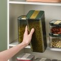 Square Pasta Jar Dispenser PET Sealed Canister Kitchen Items Food Storage Containers Airtight Cereal Canister Storage Boxes. 