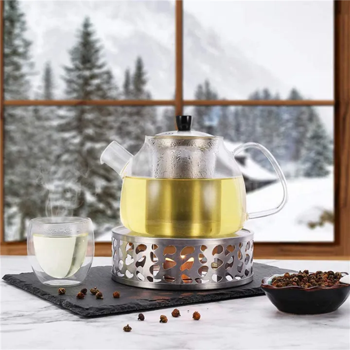 OUMERY%202X%20Tea%20Warmer%20Coffee%20Warmer%20Stainless%20Steel%20with%20Holder%20Tea%20Base%20Hollow%20Carved%20Design%20Heater%20Coffee%20Warmer%20-%20Image%204