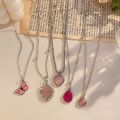 5Pcs Crystal Butterfly Heart Shape Chokers & Water Drop Pendant Necklaces Set for Women and Girls - Trendy Geometric Jewelry. 