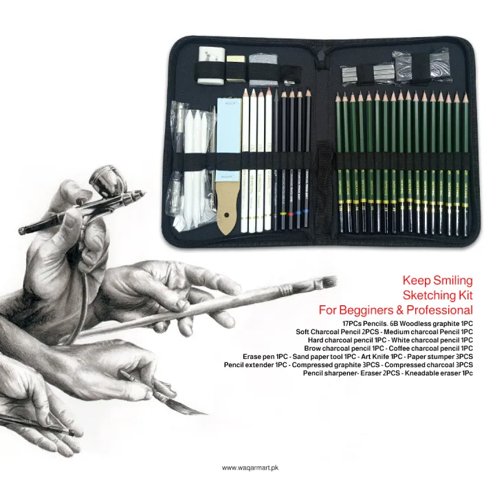 Keep%20Smiling%20Sketching%20Kit%20Drawing%20Pencil%20Set%20Of%2042%20Pcs%20-%20Image%202