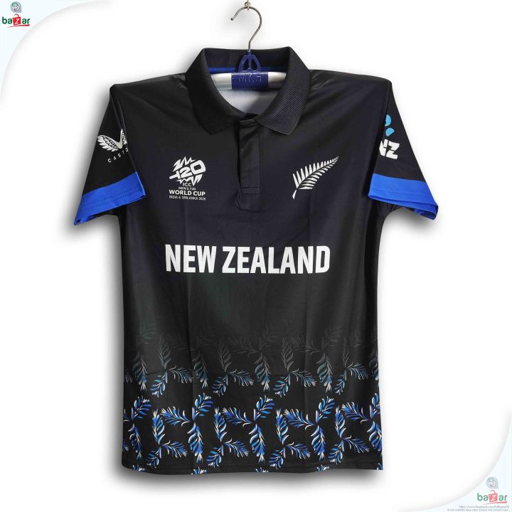New Zealand T20 World Cup Jersey - Half Sleeve Collar Polo Cricket Jersey For Men - New Zealand T20 Jersey 2026