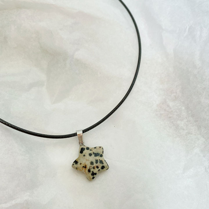 Natural Stone Pendant Necklace Star Fashion Ladies