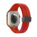 Strap For Apple watch ultra band 49mm 44mm 45mm 41mm 40mm 42mm 38mm 45mm Silicone Magnetic Bracelet iWatch Series ultra 8 se 7 6 5 4 3 Folding magnetic buckle silicone strap. 