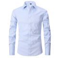 Quality Gentle Formal Mens French Cuff Dress Shirt Men Long Sleeve Solid Striped Style Men's Shirts Cufflink Include Plus Size. 