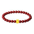 Sterling Silver Bracelet 2024 New Cinnabar Gold Bracelet Women's 999 Foot Money Bag Accessories Purple Gold Sand in the Year of Birth.