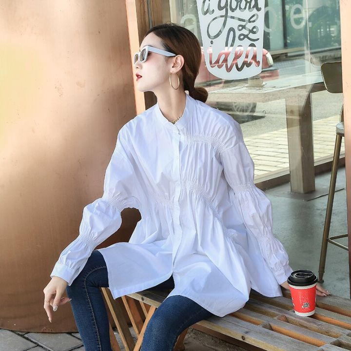 2020 Korean Fashion Style Autumn Clothes Ladies Tops And Blouses Womens Loose Oversized Casual Solid Color Shirt Plus Size