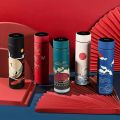 1pc Chinese Style Thermal Water Bottle, Retro Smart Temperature Display Insulated Cup, Stainless Steel Water Cup. 