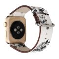 For Apple Watch Ultra 49mm&Watch Ultra 2 49mm / Series 9&8&7 45mm / SE 3&SE 2&6&SE&5&4 44mm / 3&2&1 42mm Fashion Pastoralism Style Little Floral Pattern Women Watch Leather Watch Band. 