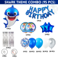 Ultimate Ocean Shark Theme Birthday Decoration Combo Pack- Full Set with Foil Backdrop & Banner- (Pack of 95 Pcs).