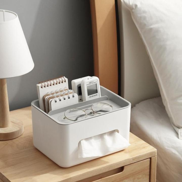 Tissue Box Napkin Holder Remote Control Storage Multifunctional Desk Organizer Conbo