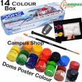 DOMS Poster Colour 6/12/14 color box Paint for artists. 