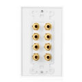 8 Posts Speaker Wall Plate Home Theater Wall Plate Audio Panel for 4 Speakers. 