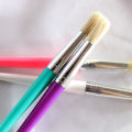 EZONE Paint Brush For Children Oil Watercolor Painting Candy Color Plastic Handel Bristel Brushes Gouache Drawing Art Supply.