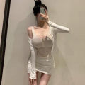 Korean Style Bodycon Chest-Highlight Micro Transparent Hot Girl Short Top Summer New Hot Girl Sling Vest Inner Match T Women's T-shirt ins.