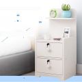 Bedside Table, 2 locker Drawer with Storage Shelf  JIMEOG Night Simple and modern Stand Bedroom Furniture Quarto Cabinet Bedside Table. 