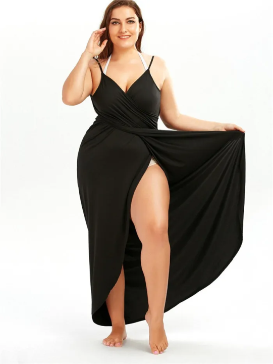 Women's%20Beach%20Skirt%20Veil%20Covered%20Warp%20Backless%20Crossover%20Swimsuit%20-%20Image%202