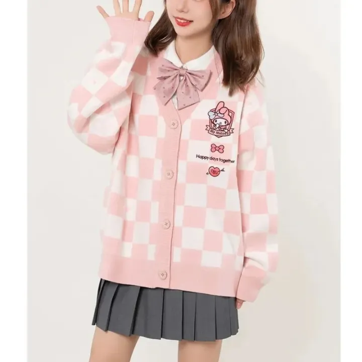 Sanrio%20Y2k%20Cinnamoroll%20Kawaii%20Cardigan%20Women%20Kuromi%20Melody%20Korean%20Fashion%20Sweater%20Female%20Preppy%20Style%20Long%20Knit%20Top%20Clothes%202023%20-%20Image%202