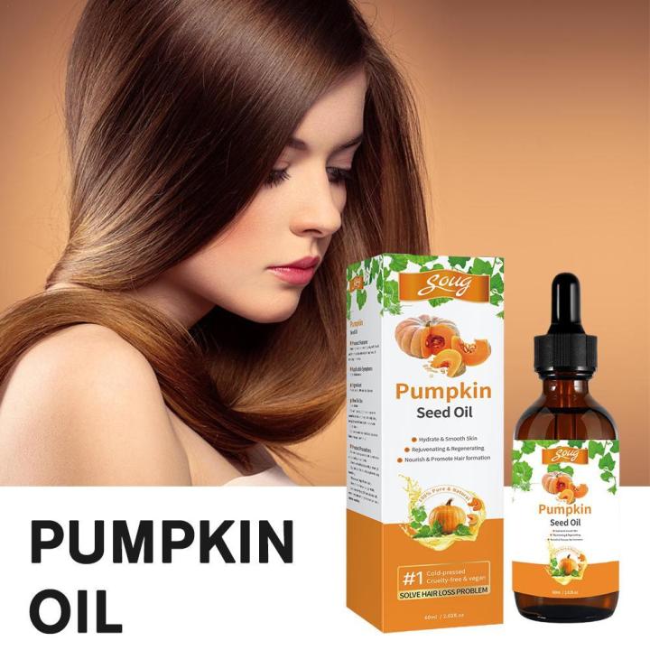 Organic Pumpkin Oil For Hair 60ml Anti-Frizz Hair Oil Smoothing Moisture Recovery Hair Oil Natural Organic Pumpkin Seed Oil