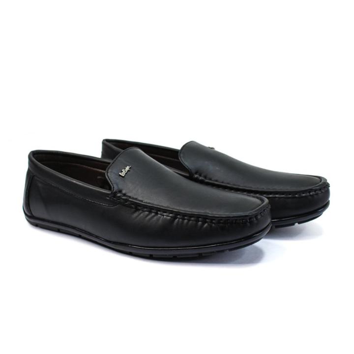 Lee Cooper Black Moccasin Shoe for Men