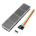 MAX7219 MAX-7219 7219 RED Dot Matrix Module 4 In 1 8x8 Dot Microcontroller Line Display With 5 Pin Cables For Interfacing Arduino Electronics Circuitry & Parts. 