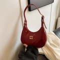 LuxeLure Glossy Crescent Bag – 2-in-1 Chic Carry by Miu Miu-Inspired Design.