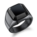 Cincin Batu Kaca Trendy Stainless Steel Ring Perhiasan Cincin Gold 17MM WIdth Simple Wide Version Inlaid Glass Stone Rings.