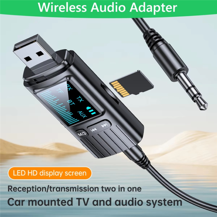MP3%20Player%20Support%20Wireless%20Handsfree%20Calling%20Car%20Kit%20Receiver%20Adapter%203.5mm%20AUX%20Audio%20Receiver%20TF%20Card%20-%20Image%203