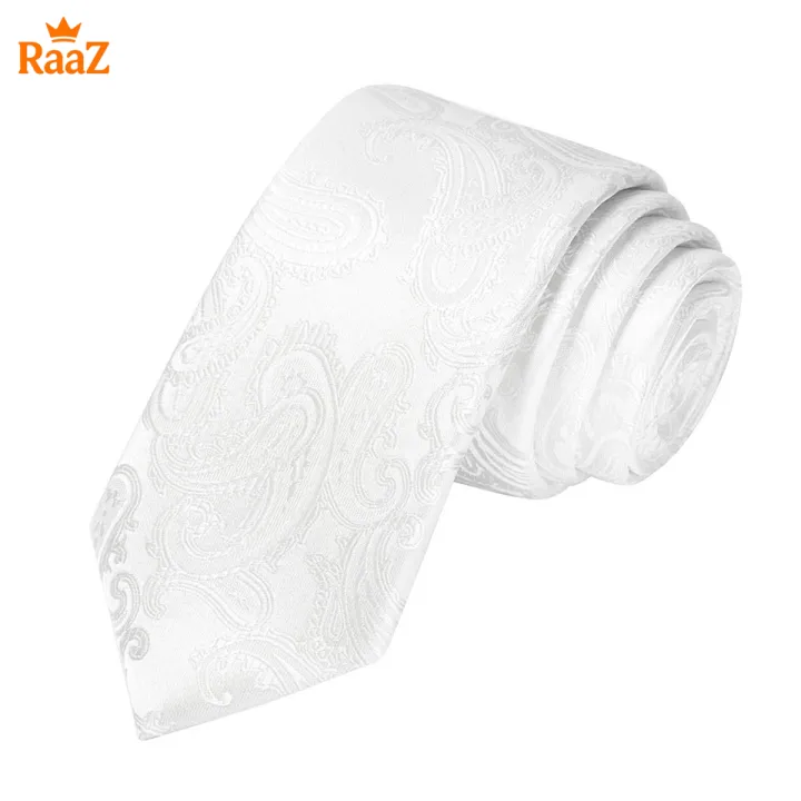 White%20Premium%20Quality%20Elegant%20Bloom%20Floral%20Impression%20Weave%20Tie%20For%20Men%20-%20Image%202