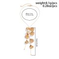 Lacteo Fashion Gold Color Leaf Shape Petals Charm Long Necklace for Women Choker Chest Chain Ladies Party Jewelry Collar Gifts.