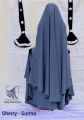 Light Surma Khimar niqab transformer, Surma Khimar traditional ready to wear long hijab Surma color, islamic gift, muslim dress abaya, elegant burqa. 