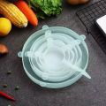 Silicon Food Cover Set of 6pcs Kitchen Reusable Silicone Stretch Cover Seal Lid Preservation Vacuum Food Storage Wrap Bowl Pot Cover. 