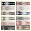 【Ready Stock Simple Solid Color Fake Nail 24 Pieces of Nail Pieces Fake Nail Art Finished Beauty Care.