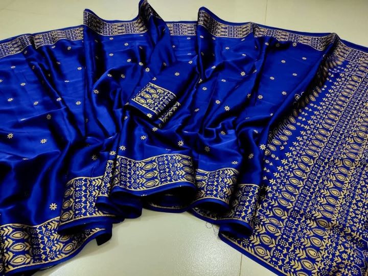 classy closet Exclusive Designer Screen Print Japani Silk Saree With Blouse for Women