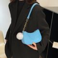 Fashion Women Handbag Solid Color Casual Mini Underarm Bag Female Chain Shoulder Pouch Ladies Leather Tote Bag. 