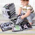 Baby Clothes Book Soft Black and White High Contrast Visual Stimulation Book Toddler Early Learning Educational Book Sensory Toy Luhuai CVC.