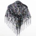 Summer Sequins Tassels Poncho Women Coat Party Outfits Cape Mesh Jacket Ladies Cloak Shawls Casaco Outerwear Wraps Woman Clothes. 