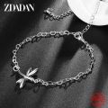 ZDADAN 925 Sterling Silver Dragonfly Adjustable Chain Anklet For Women Fashion Jewelry.