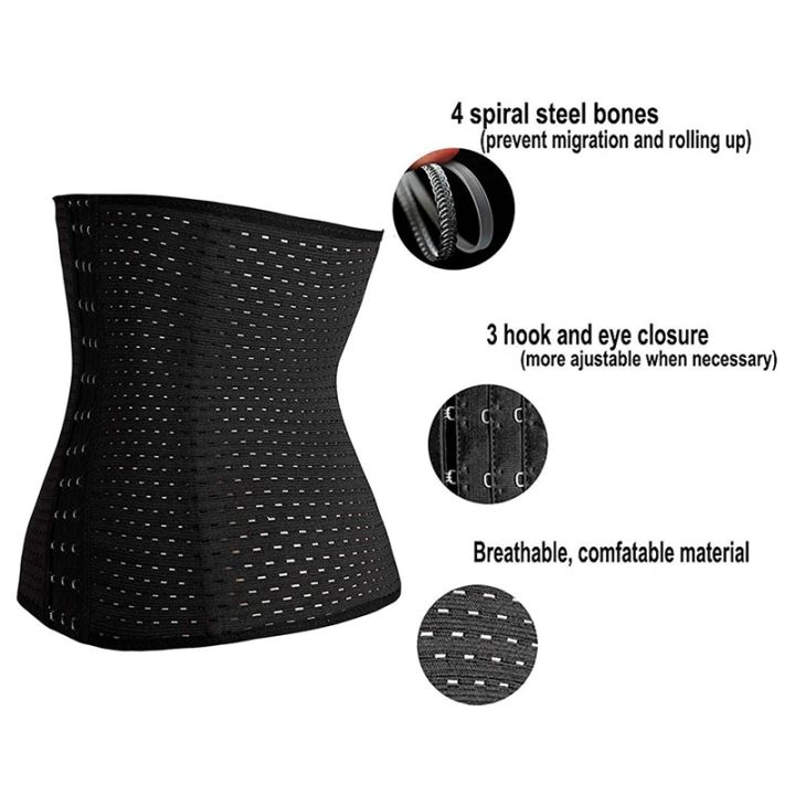 Women's%20Waist%20Trainer%20Corset%20for%20Weight%20Loss%20Sport%20Workout%20Body%20Shaper%20Tummy%20Fats%20Burner,S%20-Black%20-%20Image%205