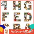 HelloWorld Car Pendant Creative Vintage Bookcase Design Alphabet Hanging Charm Accessories.