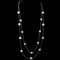 88cm Long Golden Chain Pearl Necklaces For Women Statement Boho Sweater Crystal Beaded Multilayer Necklace.. 