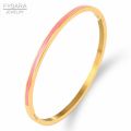 FYSARA 3mm Thin Colorful Orange Enamel Bangles Bracelets for Women Party Fashion Bangles Stainless Steel Jewelry 7 Color. 