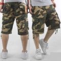 Army Green Mens Comfortable Cotton Cargo Shorts Half Pants. 