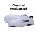 Sneakers For Men All Season Flyknit Fabric Slip-On Casual Sports Style Black & White.