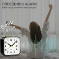 Analogue Silent Alarm Clocks Small Silent Non-ticking Analog Quartz Clock with Light Snooze for Heavy Sleepers Office Bedroom.