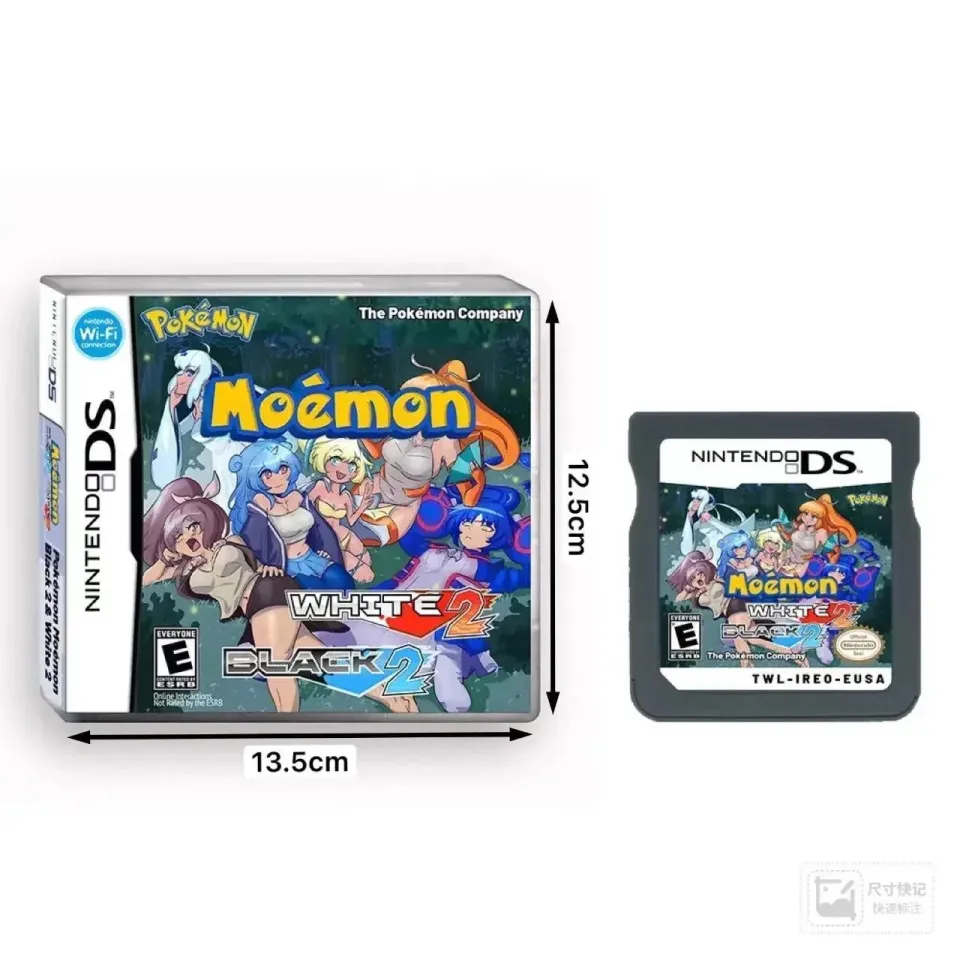 2024 NDS Moemon Black and White Game Cartridge 32 Bit Video